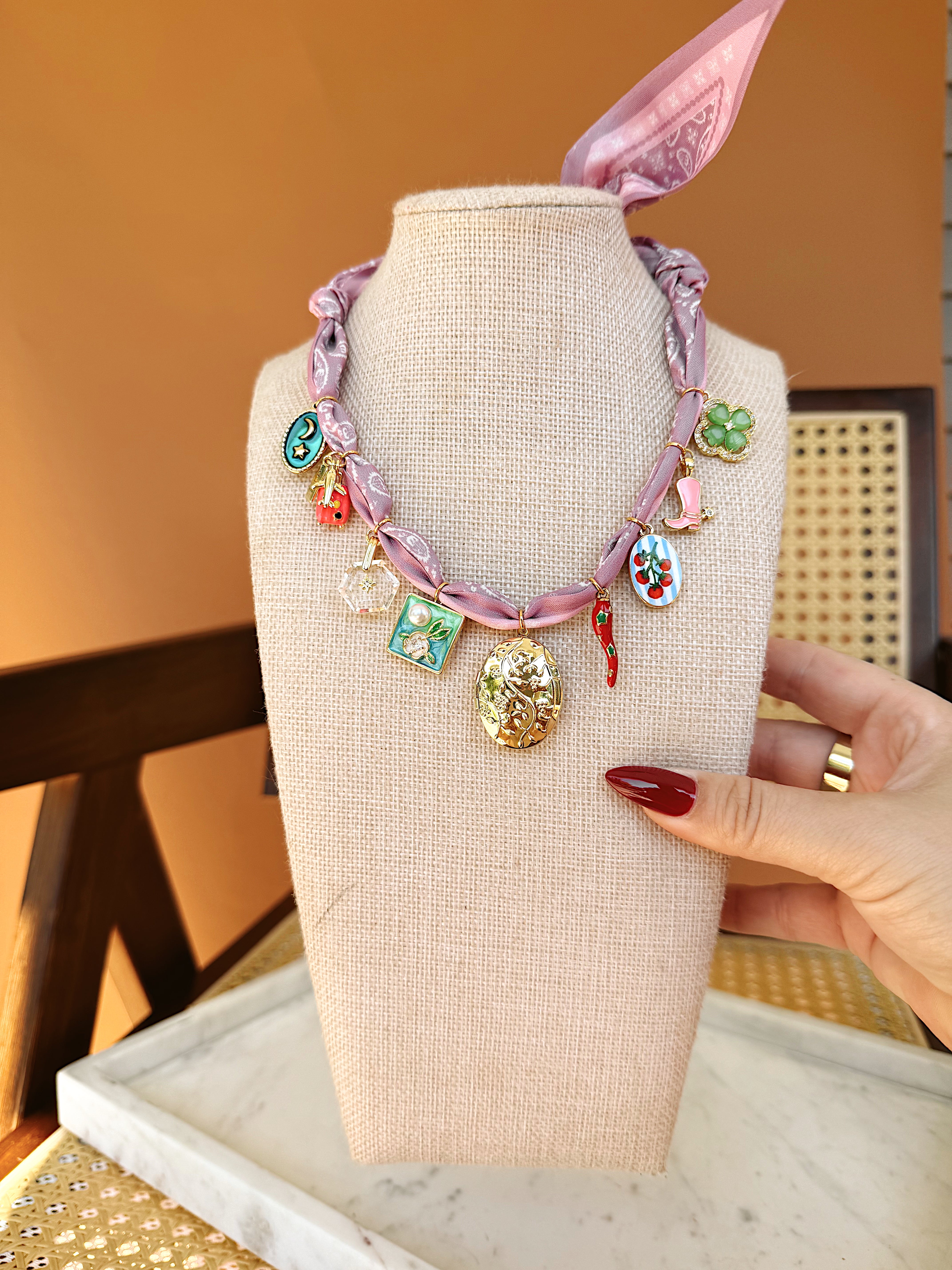 PRETTY IN PINK CHARM NECKLACE