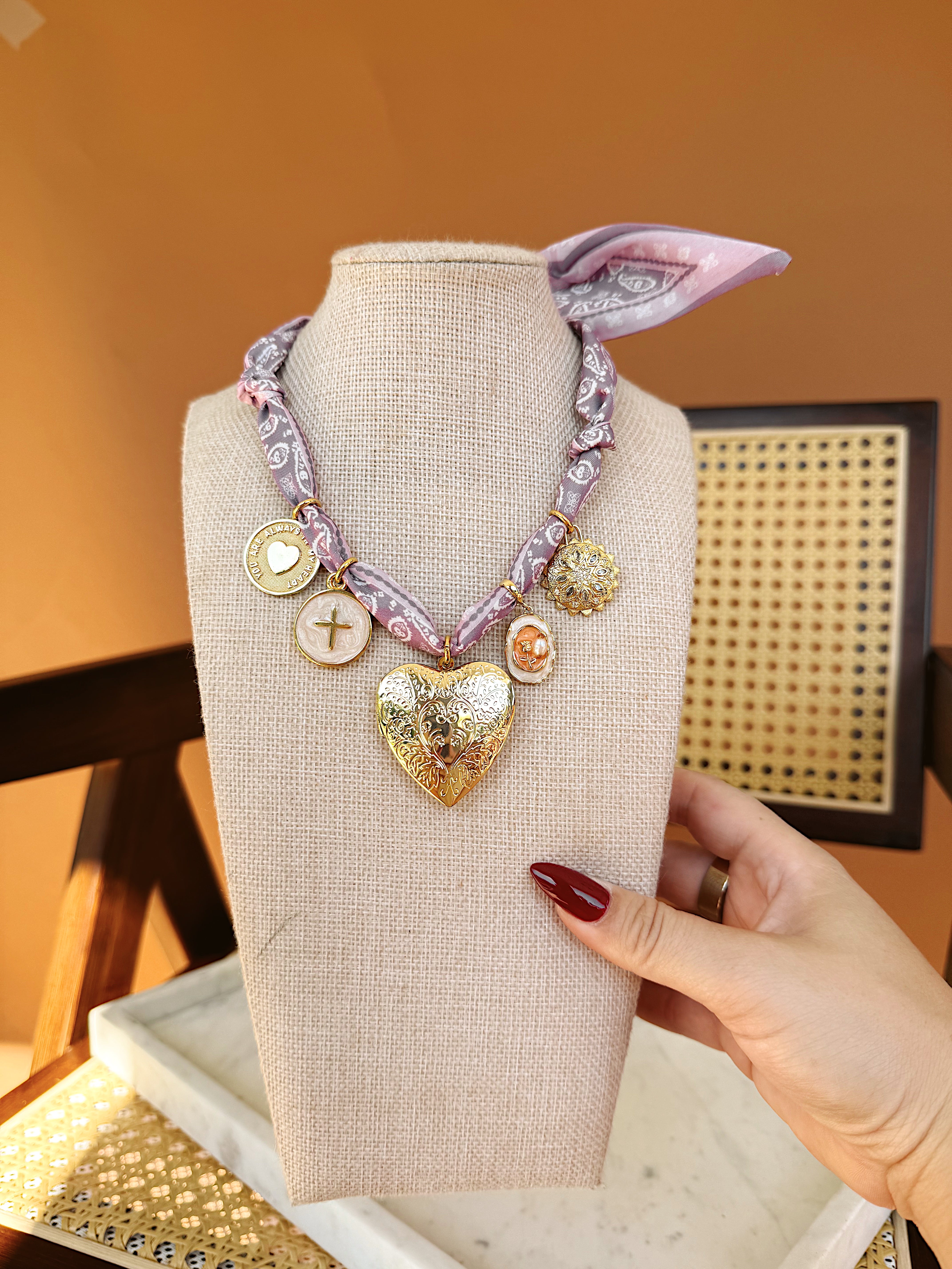 TICKLED PINK CHARM NECKLACE