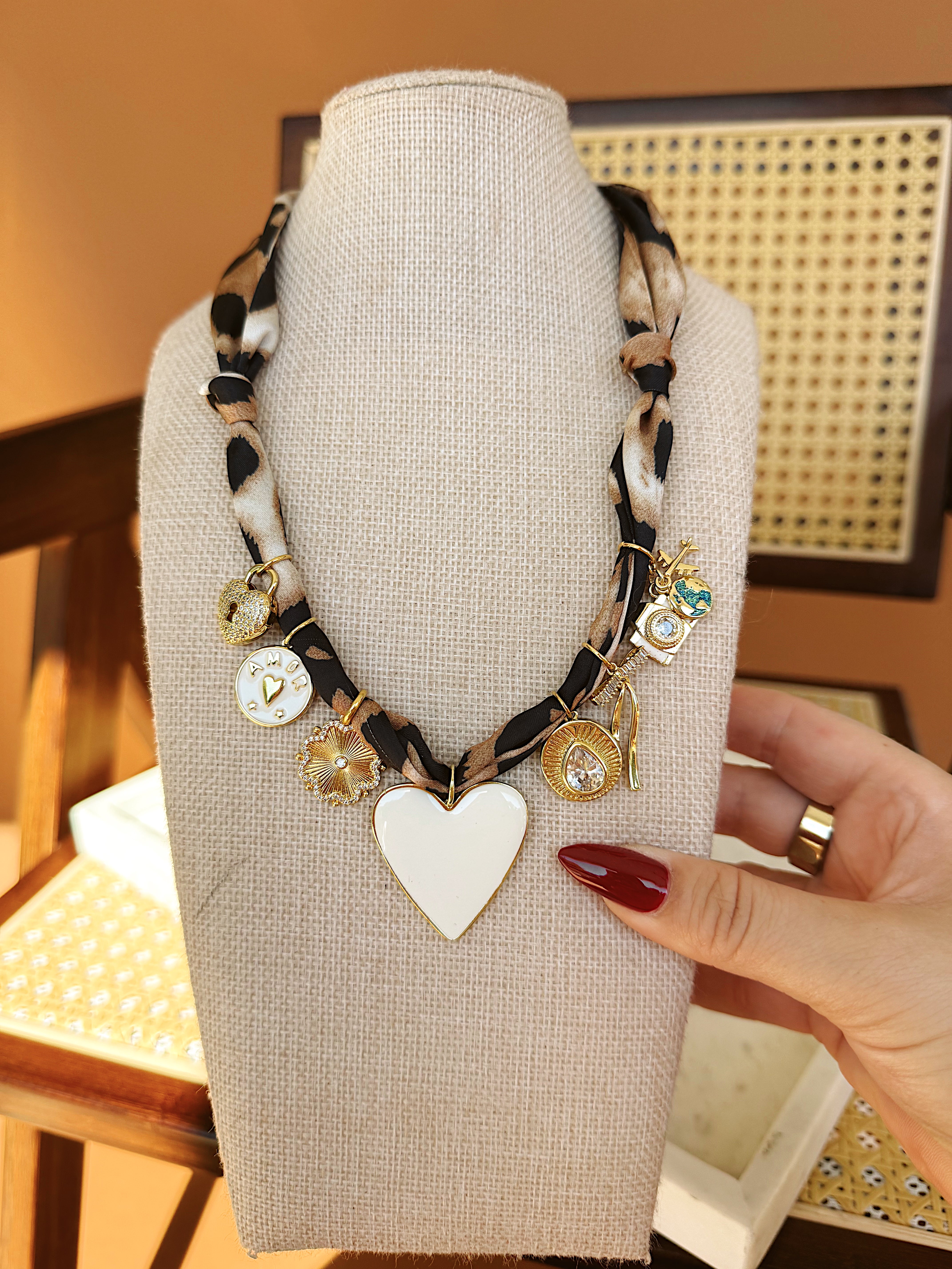 CHEETAH IS NEUTRAL CHARM NECKLACE