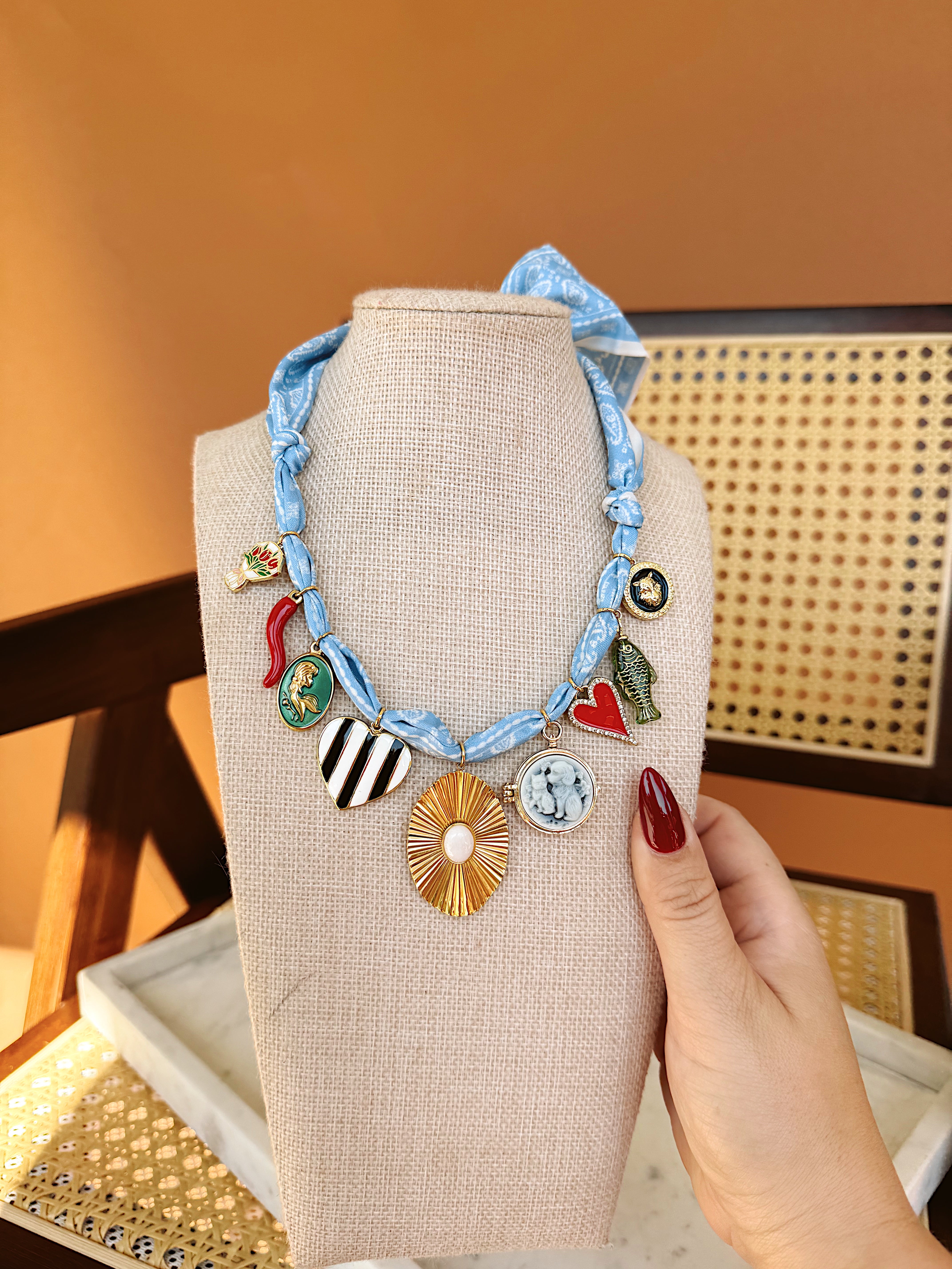 BABY BLUES CHARM NECKLACE