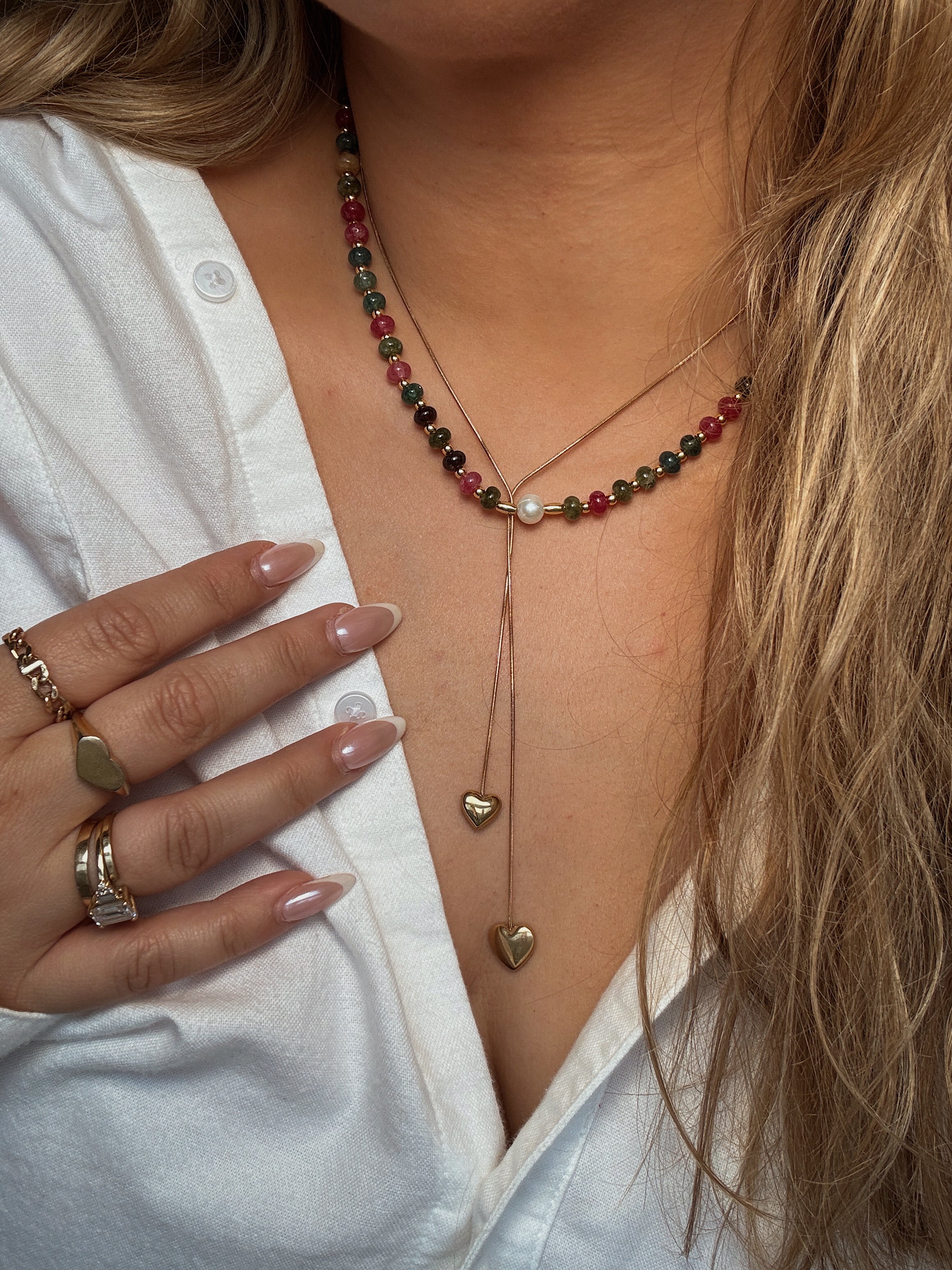 BEADED HEARTS STACK