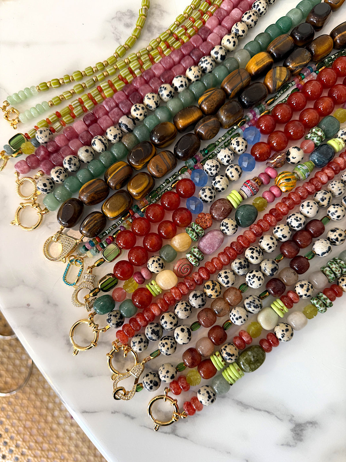 TIGERS EYE BEADED CHARM HOLDER
