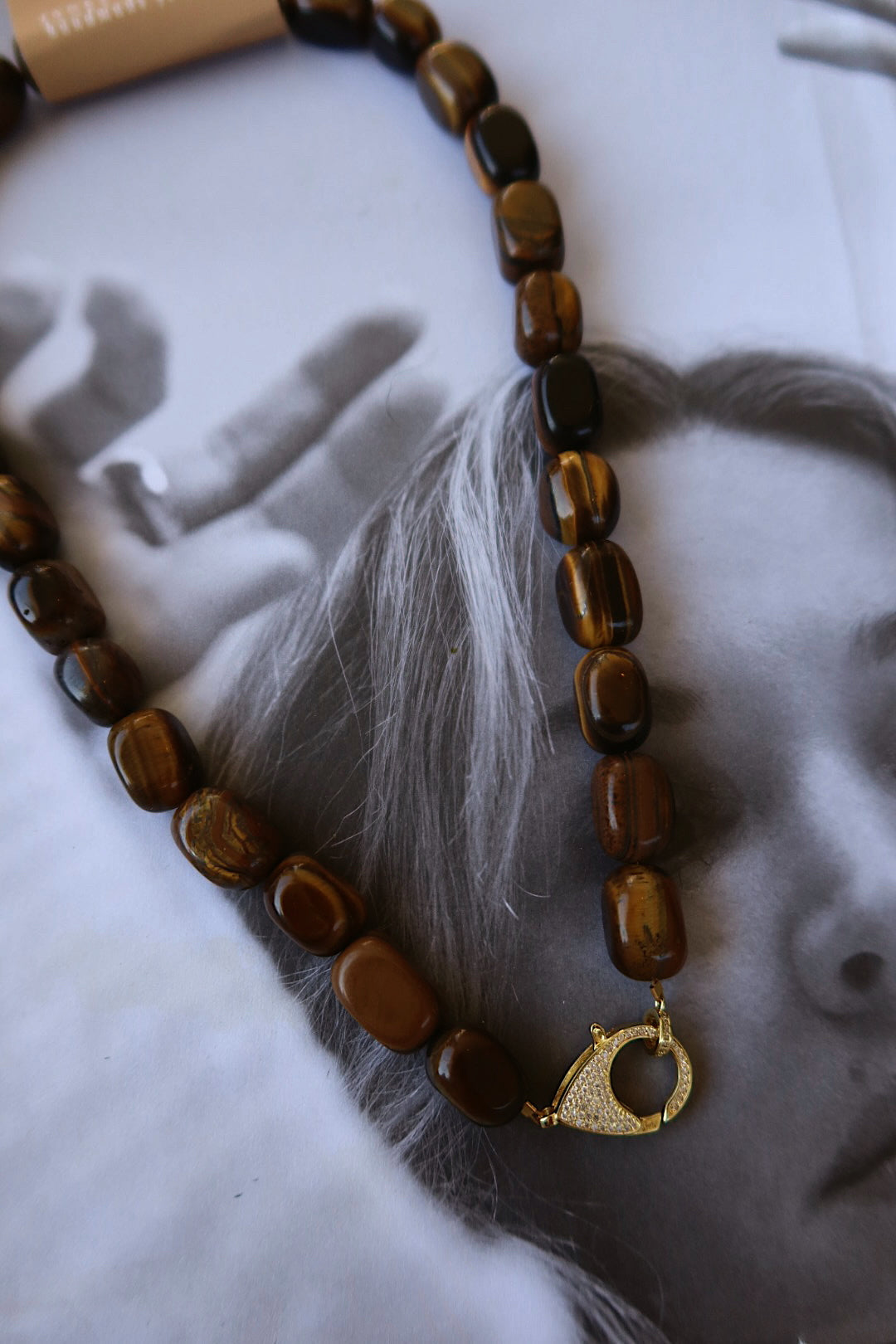 TIGERS EYE BEADED CHARM HOLDER